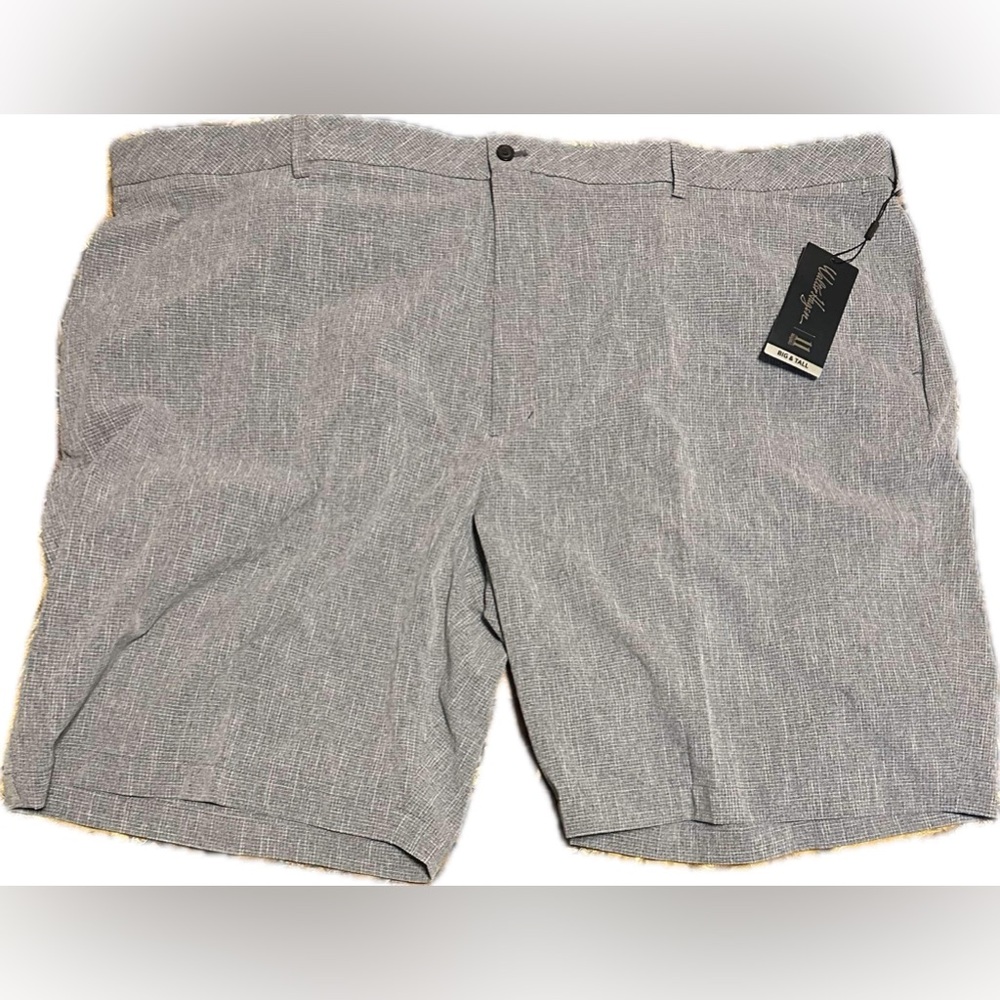 NWT Walter Hagen Perfect 11 Golf Shorts, textured grid, Navy (light blue) color
